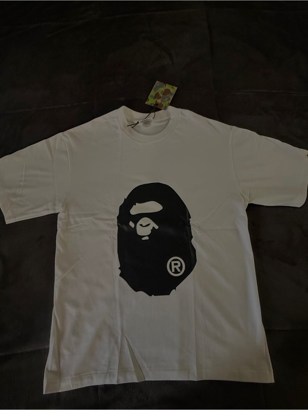 A Bathing Ape White Logo Graphic T-Shirt